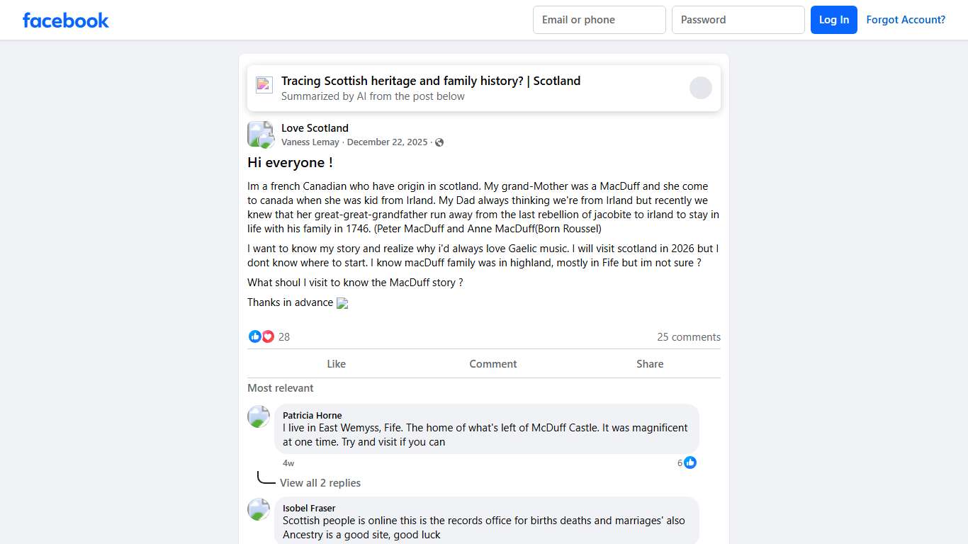 Love Scotland Hi everyone ! Facebook