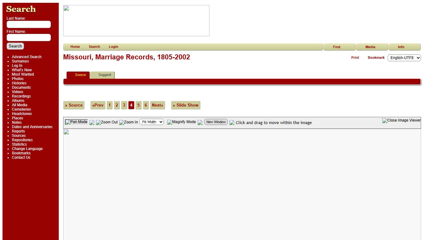 Documents: Missouri, Marriage Records, 1805-2002: Michael and Deborah Hervey's Genealogy